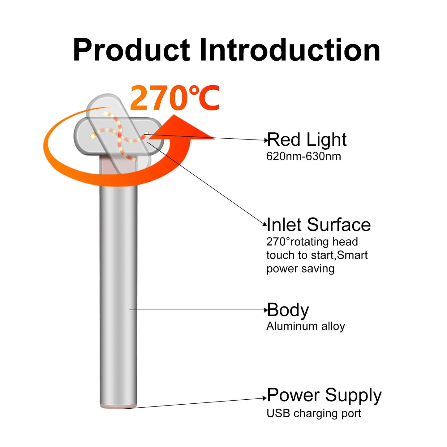 Hot Sell Pdt Red Light Therapy Wand Handheld Neck Face Led Massager Device Led Photon Therapy Pen