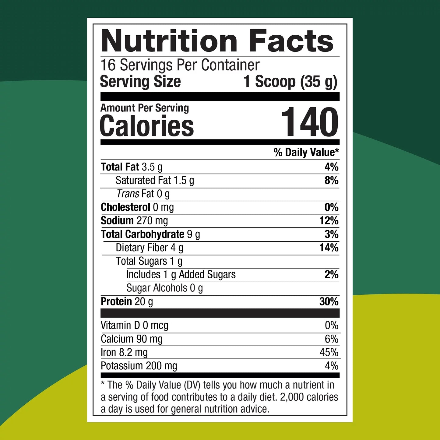 Organic Plant Protein Powder, Decadent Chocolate, 22G Protein, 1.5Lb