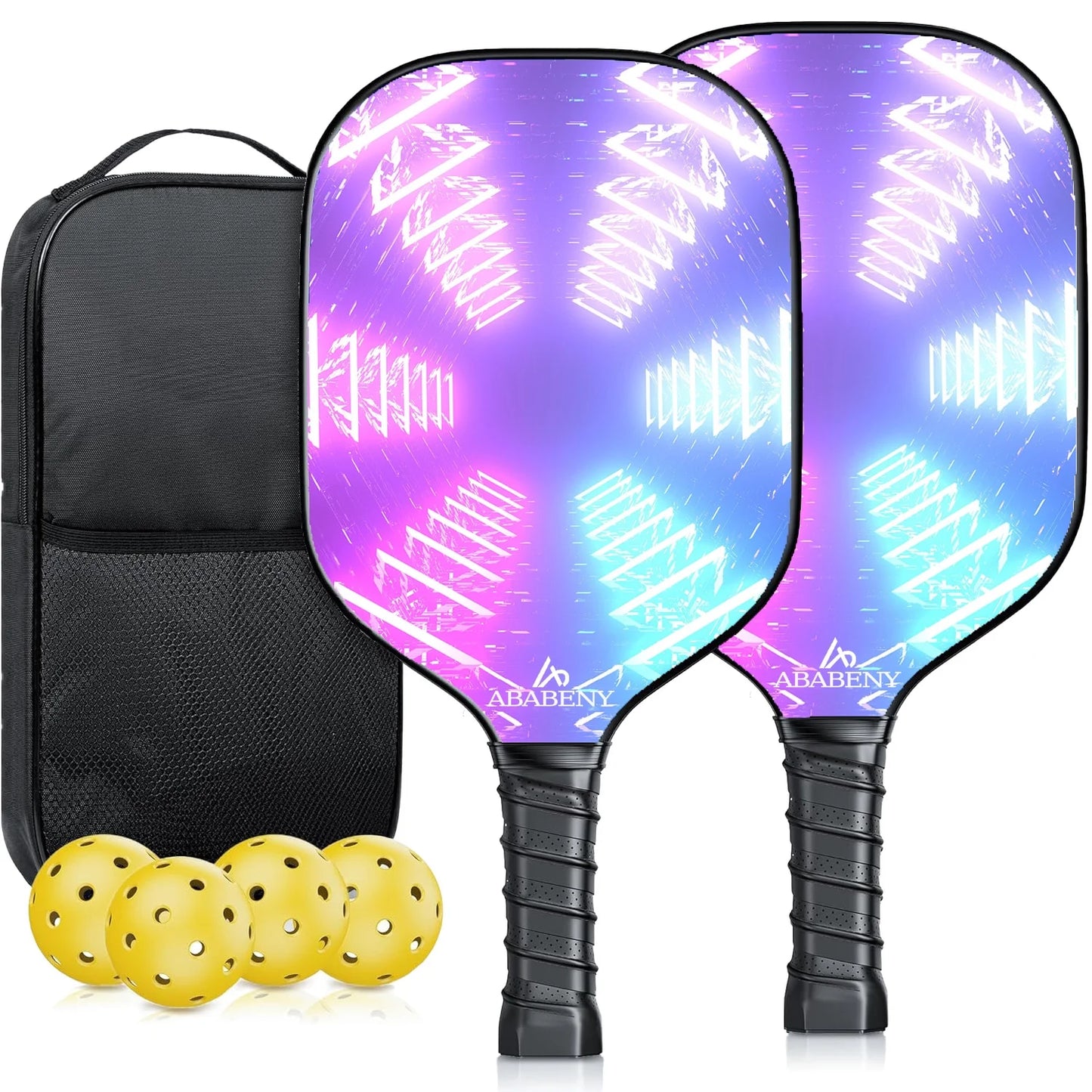 Pickleball Paddles Set of 2, USAPA Approved Fiberglass Surface Pickleball Set with Pickleball Rackets, Lightweighted Pickle Ball Paddle Set For Men Women with 4 Pickle Balls, Carrying Bag