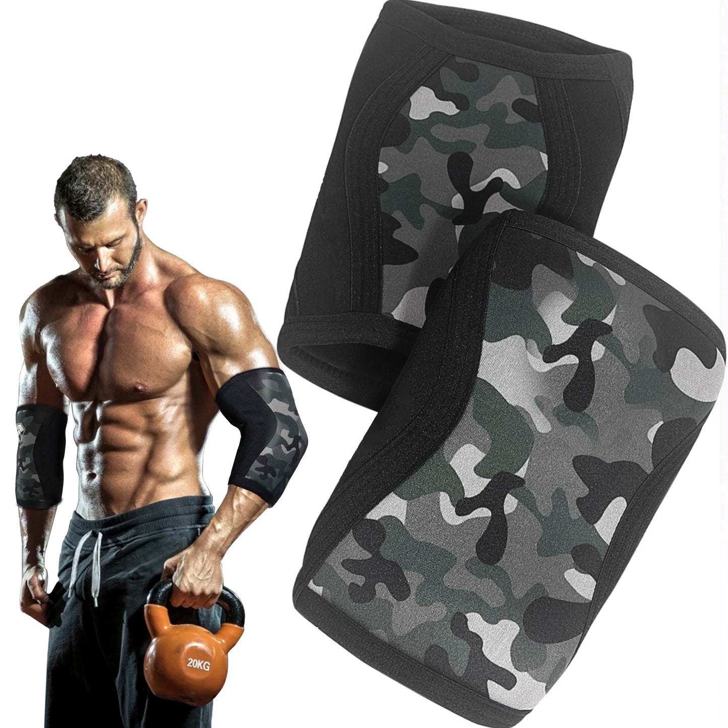 Skangduke 1Pair 7MM Elbow Pads Dumbbells Crossfit Gym Weights Bodybuilding Weightlifting Elbow Brace Support Fitness Training