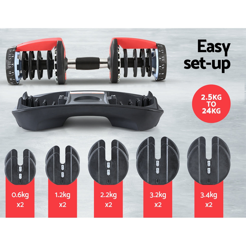 24kg Adjustable Dumbbells