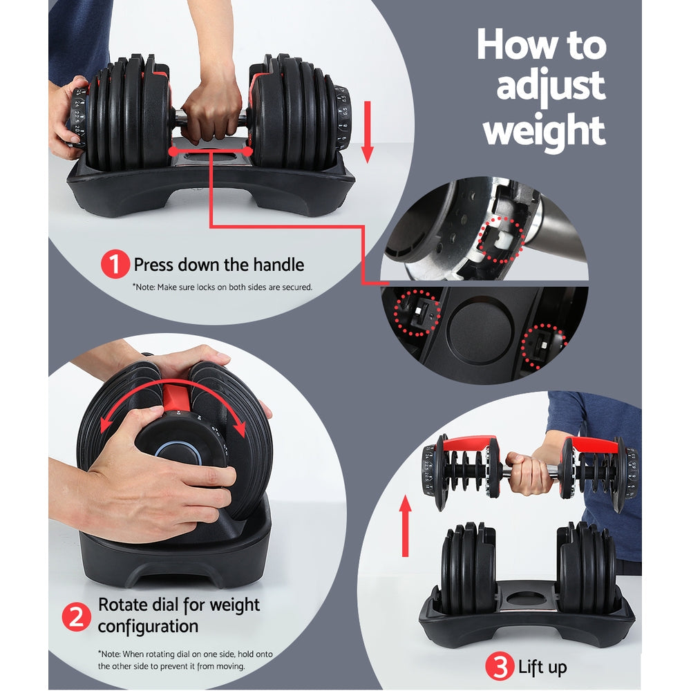 24kg Adjustable Dumbbells