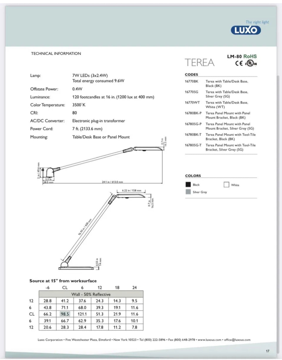 Luxo Terea 7W LED Desk Lamp