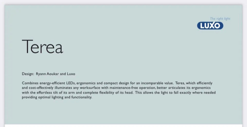 Luxo Terea 7W LED Desk Lamp