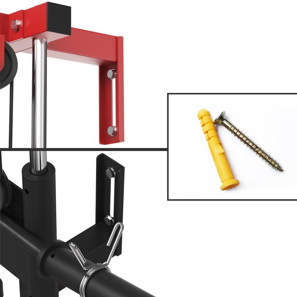 Cable Crossover Machine Home Gym, 400 Lbs Wall Mount Cable Station Fit 1"/2" Plates,Lat Pull down Machine with 18 Positions Dual Pulley System for Home Gym Equipment