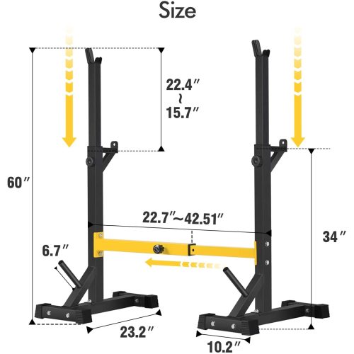 Fully Adjustable Squat Rack/Bench Press for Home Gym