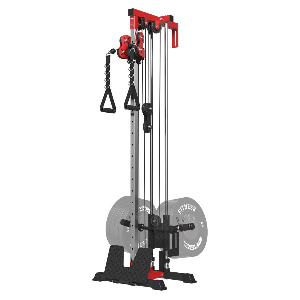 Cable Crossover Machine Home Gym, 400 Lbs Wall Mount Cable Station Fit 1"/2" Plates,Lat Pull down Machine with 18 Positions Dual Pulley System for Home Gym Equipment