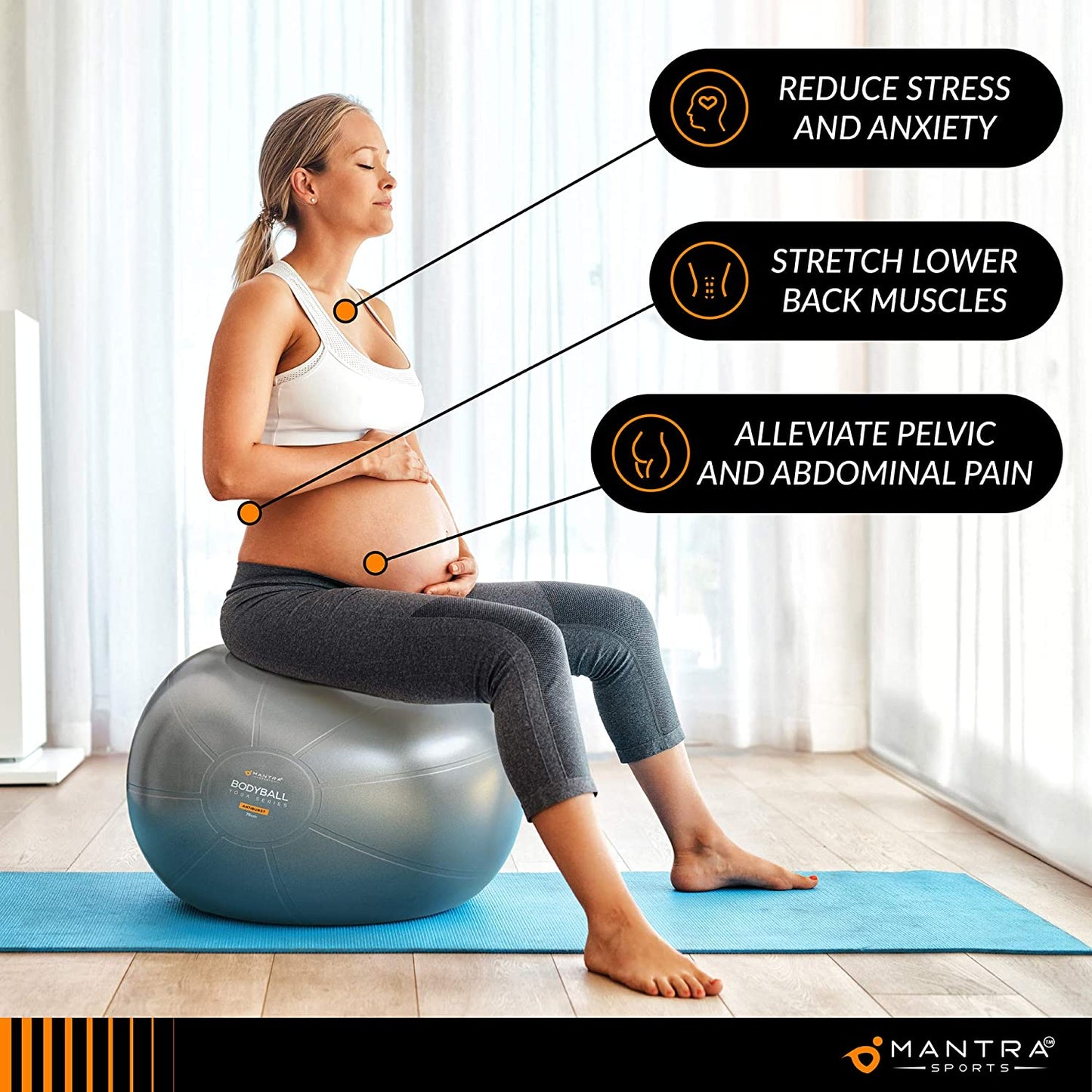Exercise Ball Yoga Ball Chair for Fitness, Stability, Pilates, Pregnancy, Birthing, Therapy or Workout - 55Cm / 65Cm / 75Cm Extra Thick, Anti-Burst & Non-Slip, Gym Quality Balance Ball - Pump & Guide