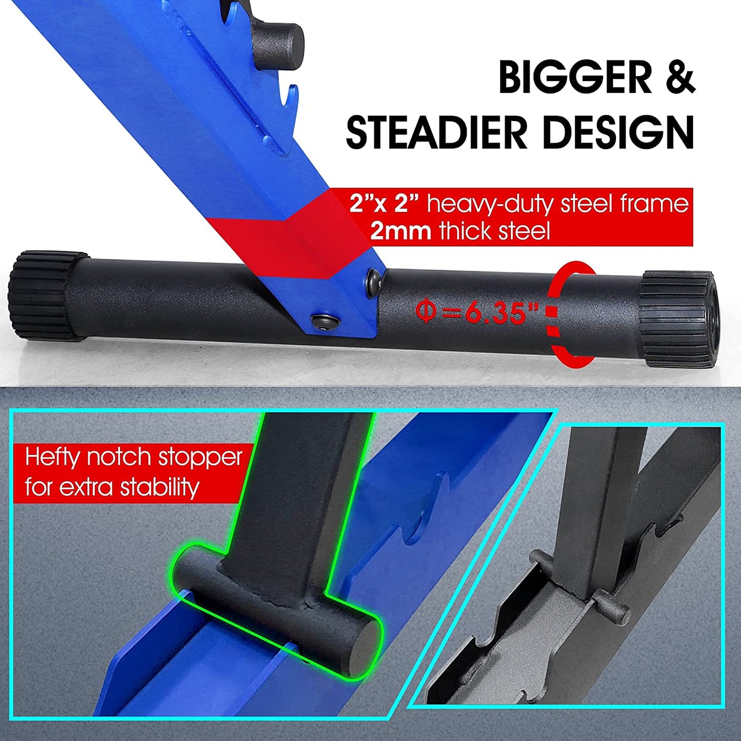 14 Gauge Steel Deluxe Adjustable Weight Bench for Multipurpose Incline Decline Exercises – Weight Capacity 900 Lbs Full Body Workout - Flat Weight Bench, Sit up Bench and Standard Weight Bench (Cobalt)