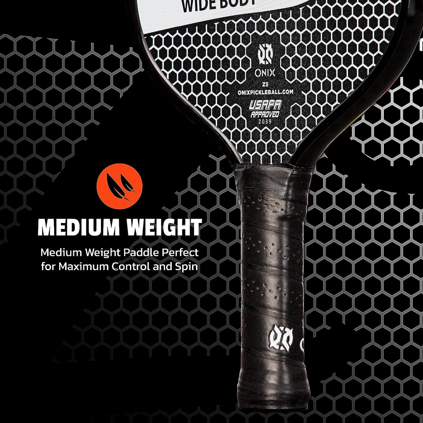 ONIX Graphite Z5 Graphite Carbon Fiber Pickleball Paddles with Cushion Comfort Pickleball Paddle Grip - USA Pickleball Approved