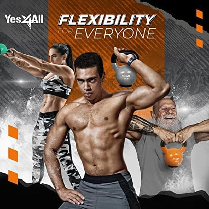 Fitness Kettlebells Weights (5-50LB)- Home Gym Equipment for Strength Training with Comfort Vinyl Coated Grip Wide Handle, Special Protective Bottom