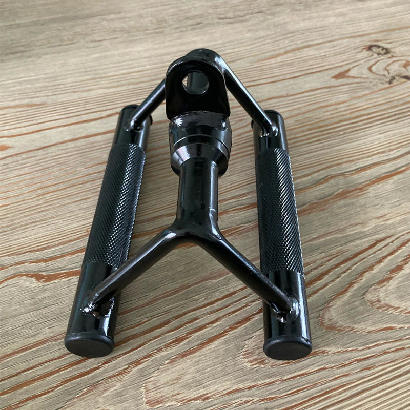Home Gym Fitness Rowing V-Bar Pulley Cable Machine Handle Biceps Triceps Back Muscle Workout Hand Grip Lat Pull down Bar