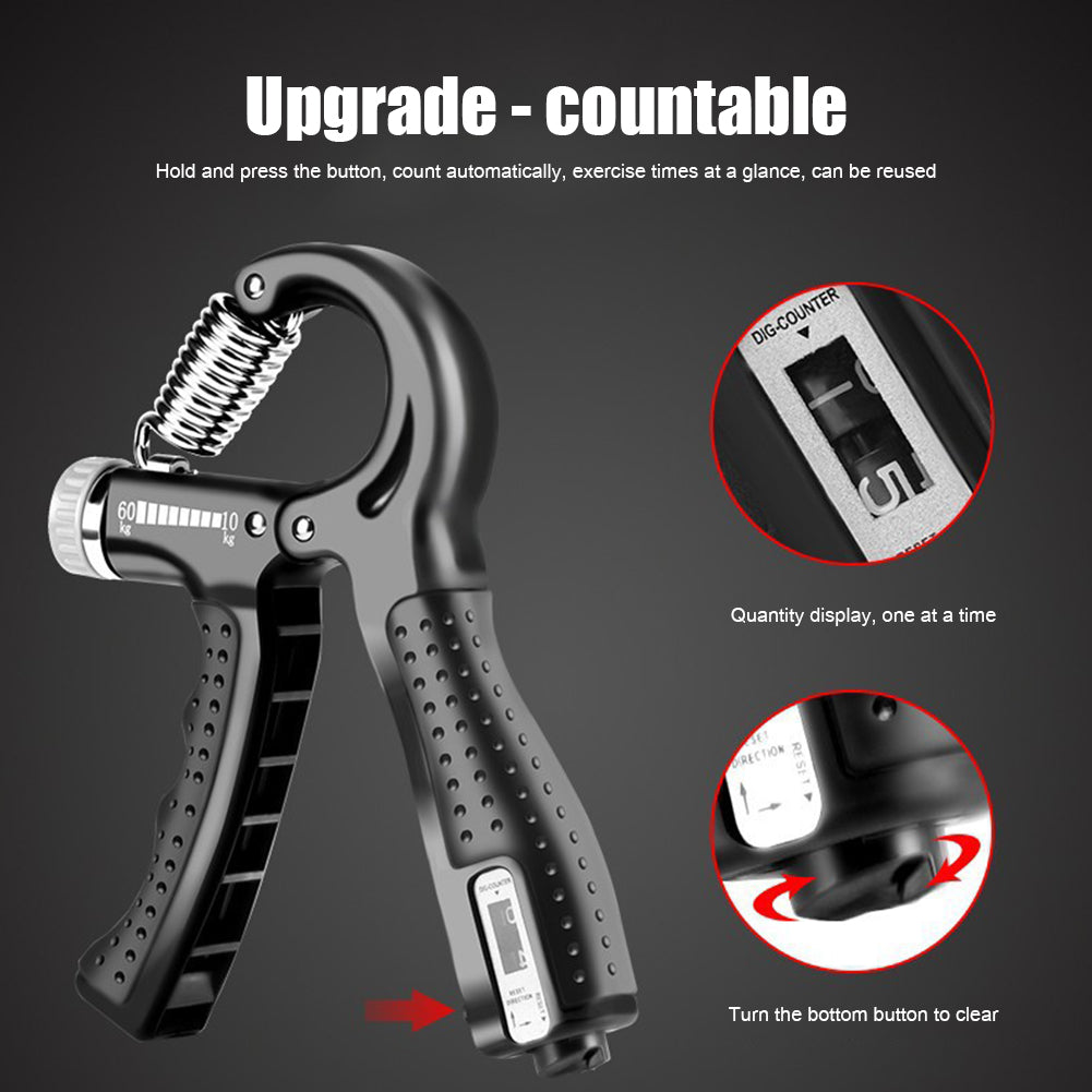 Adjustable R-Shaped Hand Grip Exercise Power Countable Exercise Enhancer Gripper Spring Finger Pinch Wrist Expander Training