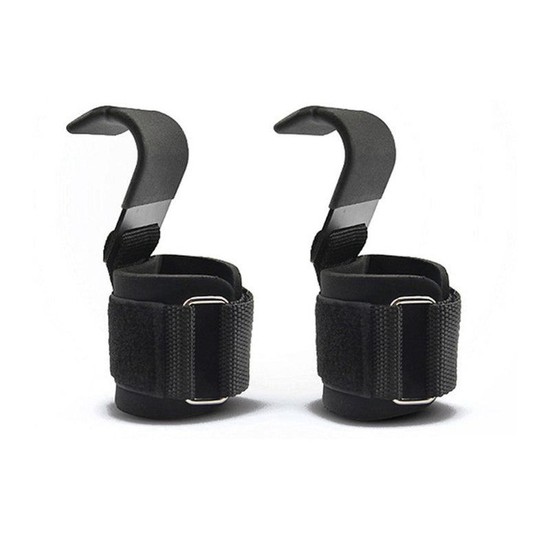 2 PCS Weight Lifting Hooks Hand-Bar Wrist Straps Gym Fitness Hook Weight Strap Pull-Ups Power Lifting Gloves for Weight Training