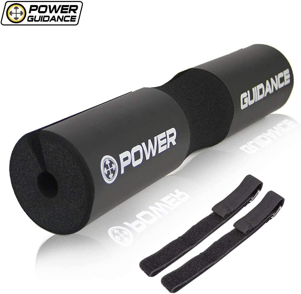 POWER GUIDANCE Barbell Squat Pad - Neck & Shoulder Protective Pad - Great for Squats, Lunges, Hip Thrusts, Weight Lifting & More - Fit Standard and Olympic Bars Perfectly-Black