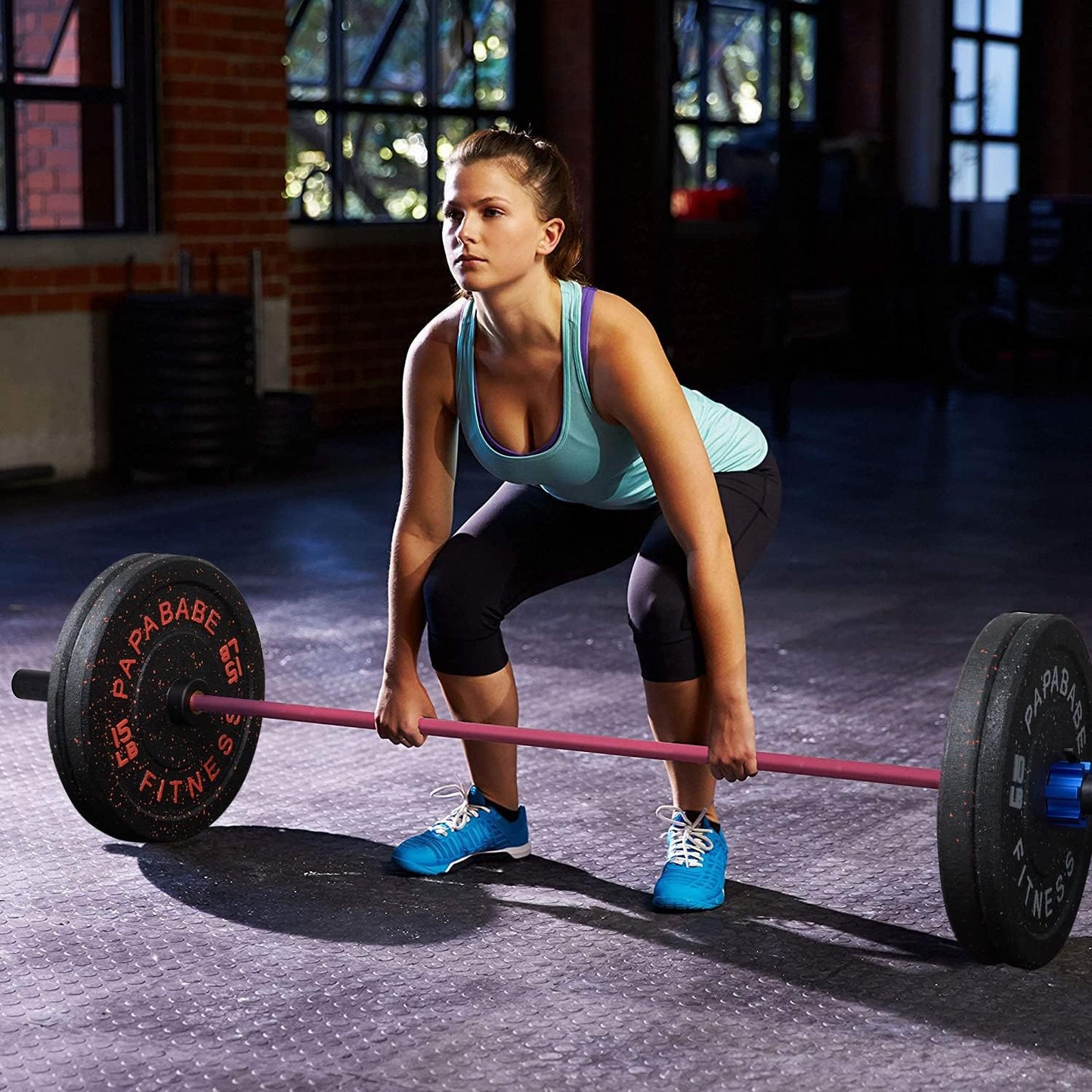 Bumper Plates, High-Bounce Olympic Weight Plates with Colored Fleck-Rubber Weights Plates for Weight Lifting and Strength Training