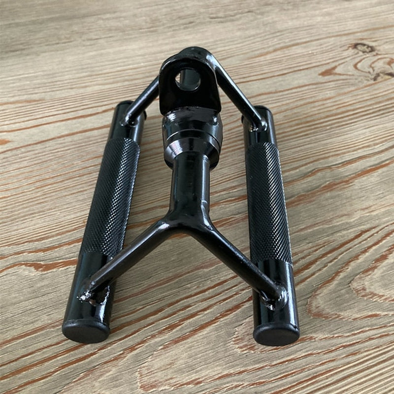 Home Gym Fitness Rowing V-Bar Pulley Cable Machine Handle Biceps Triceps Back Muscle Workout Hand Grip Lat Pull down Bar