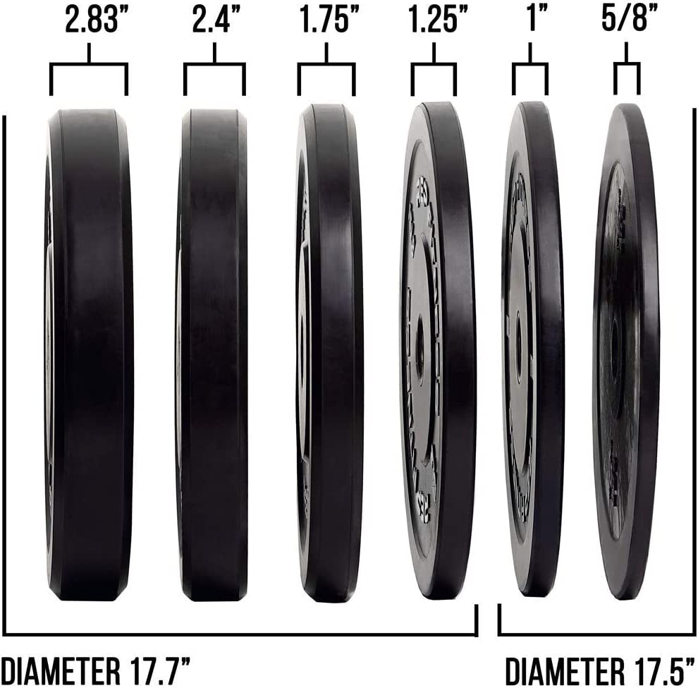 Black Bumper Plates for Strength and Conditioning Workouts and Weightlifting