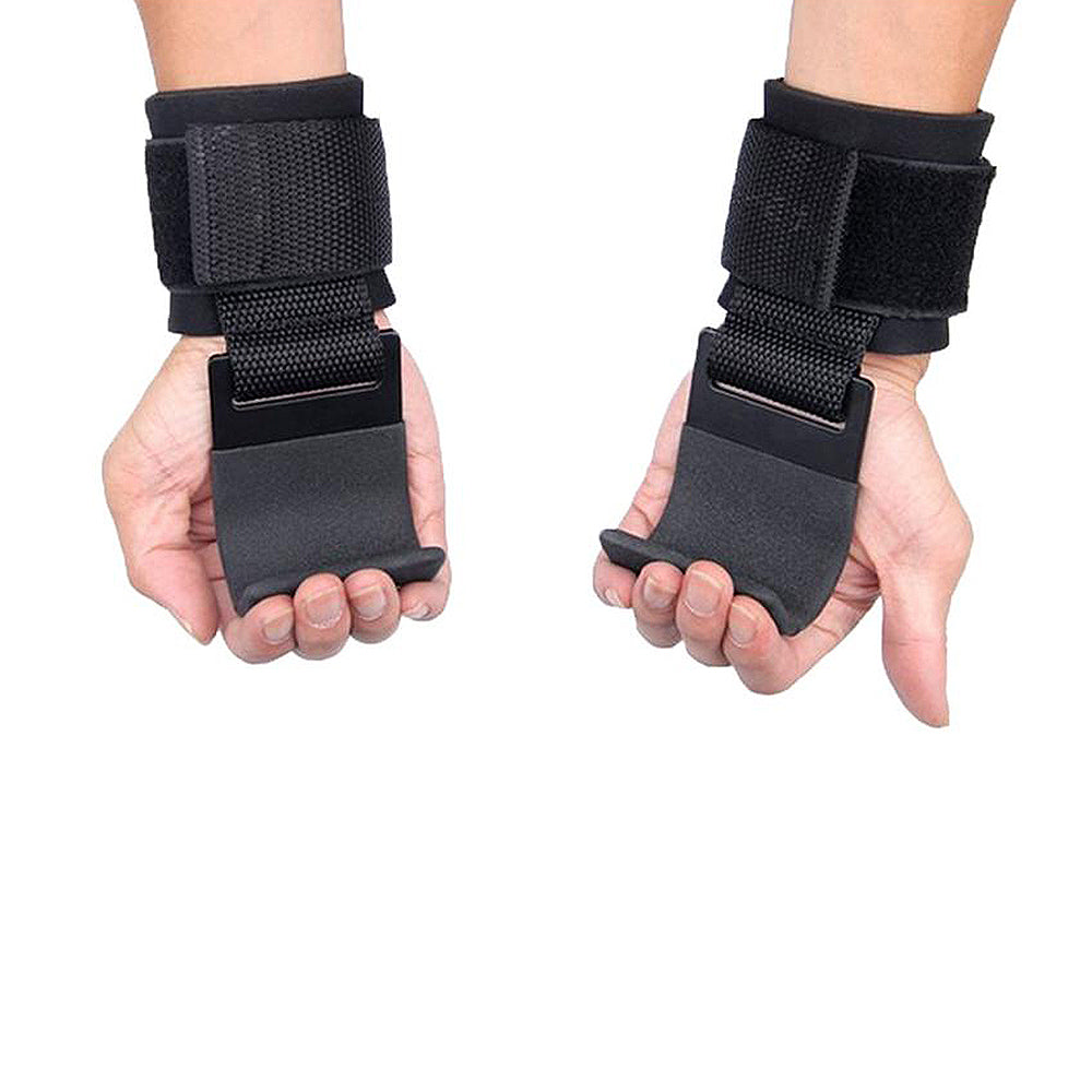 2 PCS Weight Lifting Hooks Hand-Bar Wrist Straps Gym Fitness Hook Weight Strap Pull-Ups Power Lifting Gloves for Weight Training