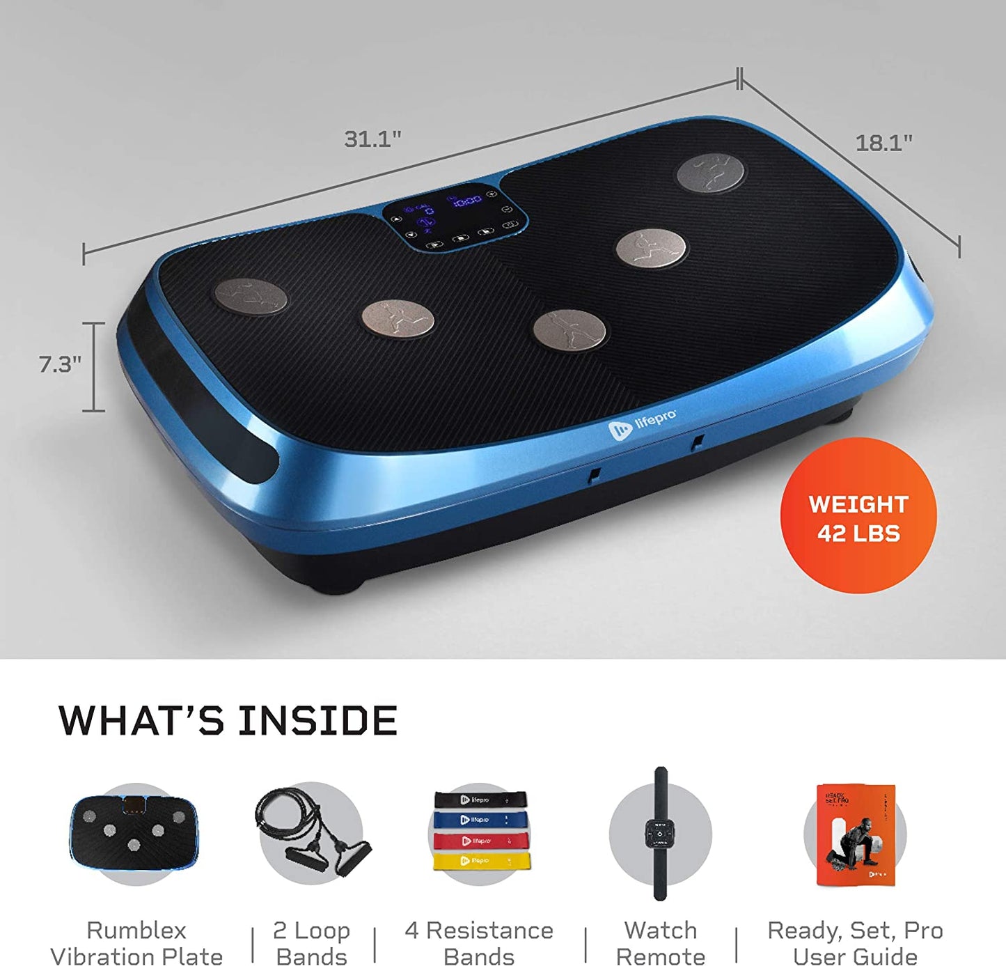 Lifepro Rumblex 4D Vibration Plate Exercise Machine - Triple Motor Oscillation, Linear, Pulsation + 3D/4D Vibration Platform | Whole Body Vibration Machine for Home, Weight Loss & Shaping
