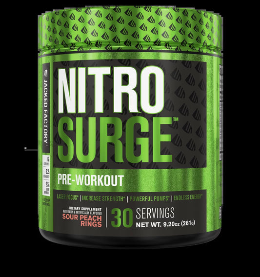 Nitrosurge Pre Workout Powder - 30 Servings, Sour Peach Rings