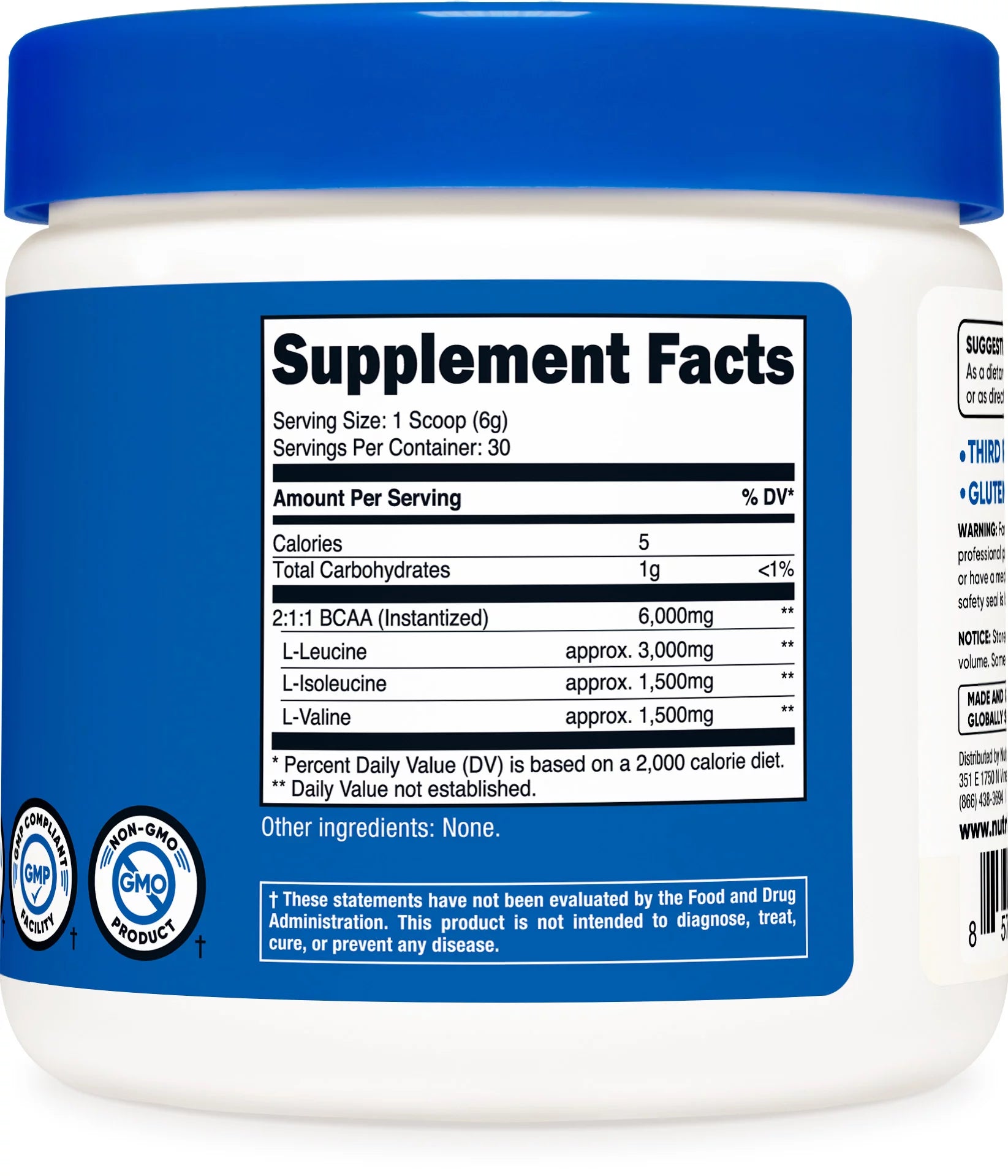 BCAA Powder- 2:1:1 (Unflavored) Supplement 30 Servings