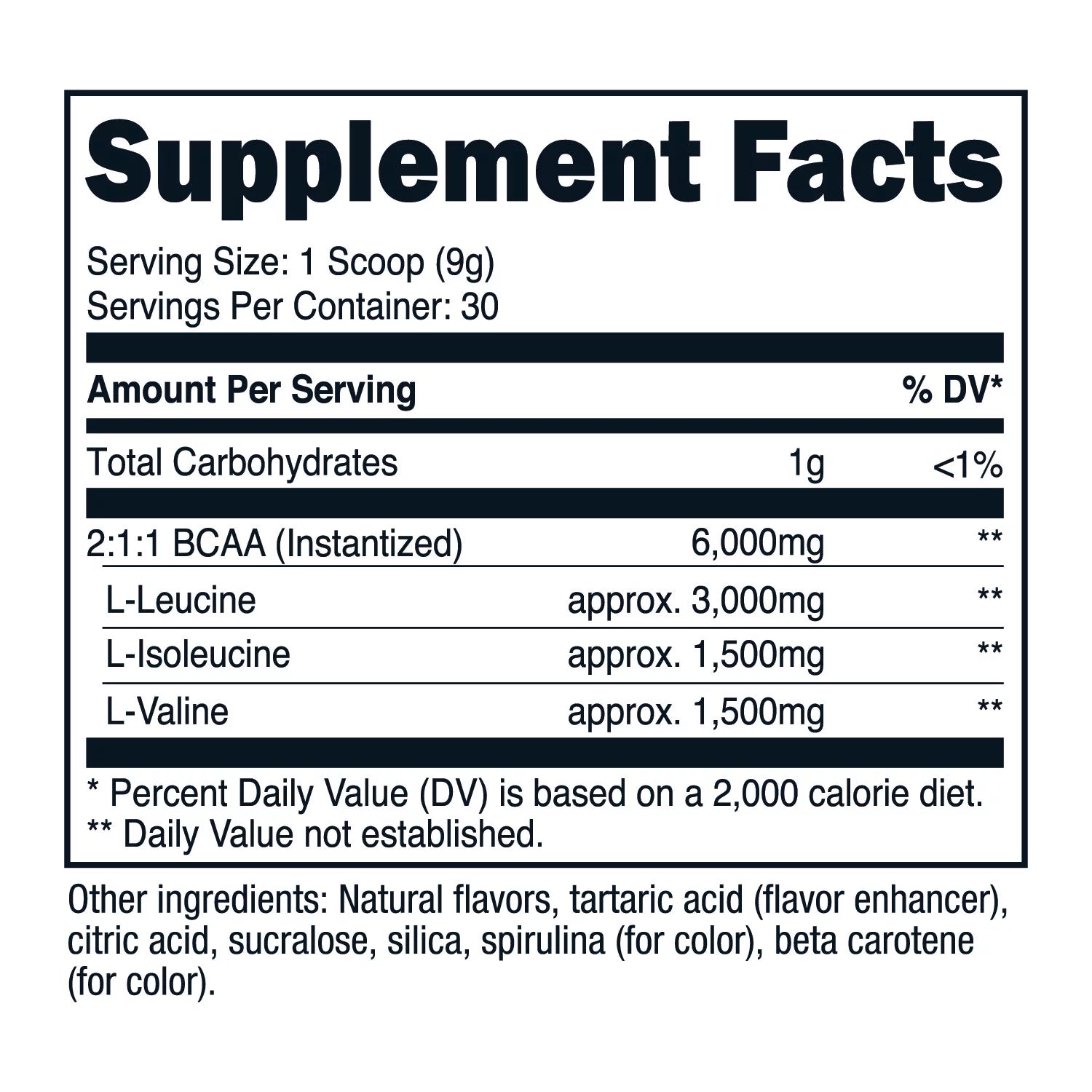 BCAA Powder 2:1:1 (Green Apple), 30 Servings - Amino Acid Supplement