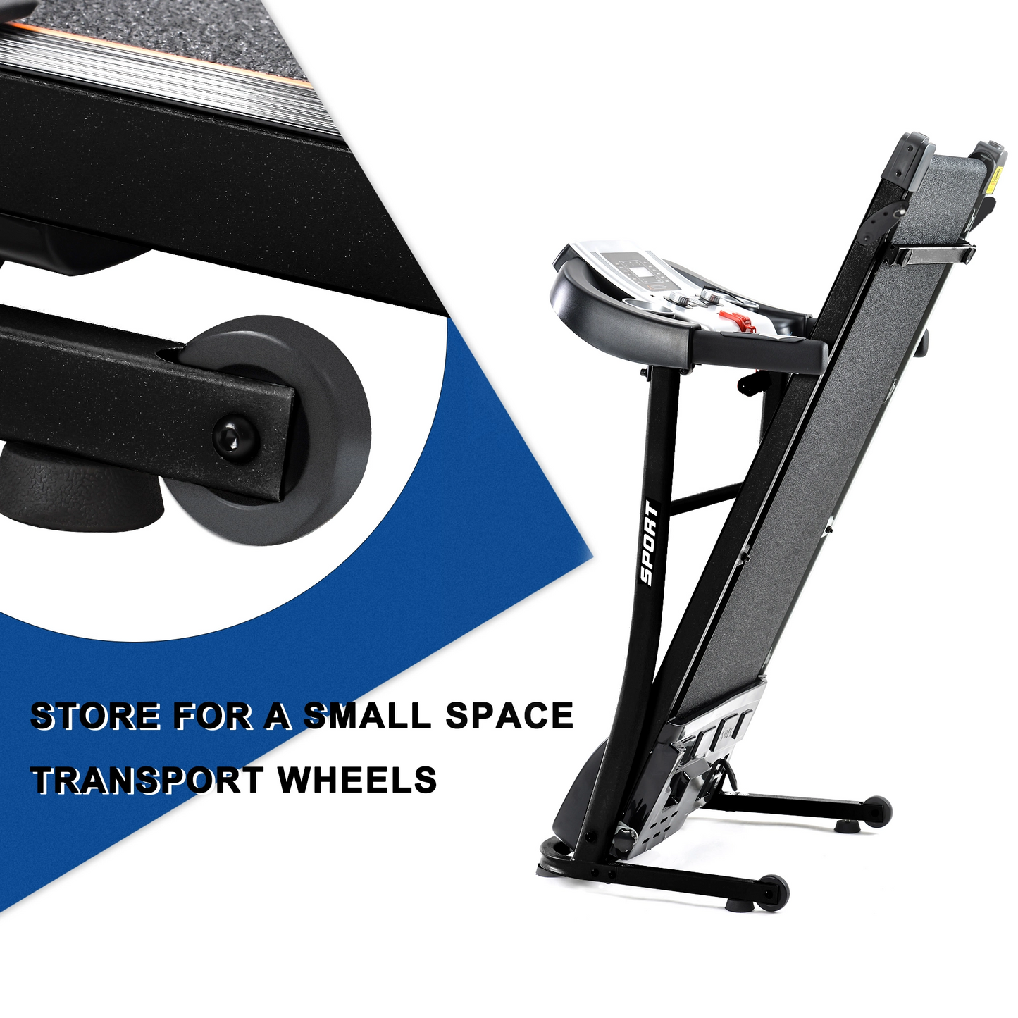 Folding Treadmill with Safety Lock and LCD Monitor