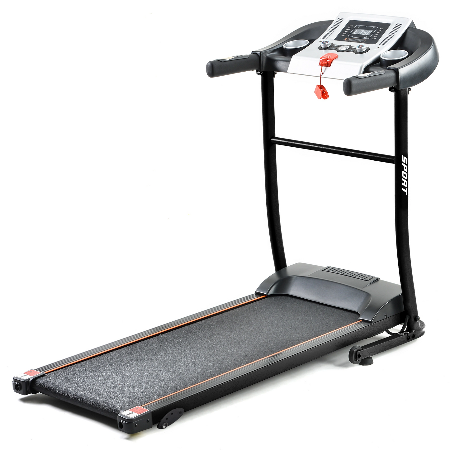 Folding Treadmill with Safety Lock and LCD Monitor