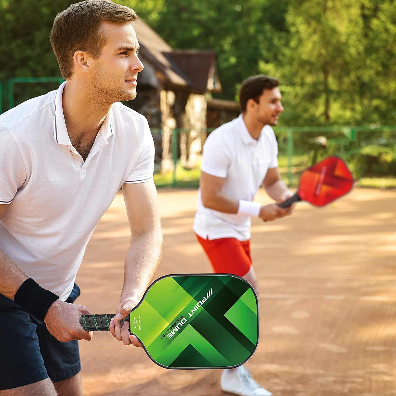 Pickleball Paddles Pickle Ball Raquette Set Premium Graphite Carbon Pickleball Paddle Set of 2 Paddles 4 Pickleballs and Carry Case Pickleball Set USAPA Approved Premium Pickleball Rackets