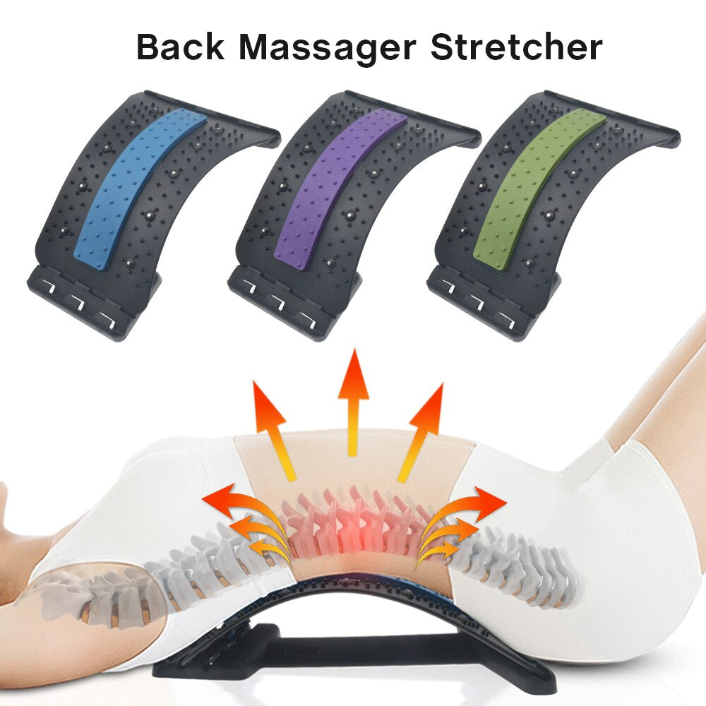 Magnetic Therapy Back Stretcher Neck and Back Massager Magic Massage Stretcher Lumbar Cervical Support Pain Relief Spine Device