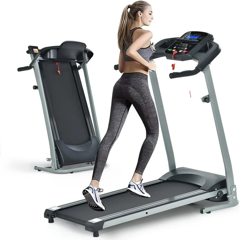 Merax Foldable Treadmill for Home 2.5 HP Portable Running, Jogging and Walking Machine with 12 per Set Programs 300 Lbs. Weight Capacity Device Holder Heartbeat Sensor and 3-Level Incline