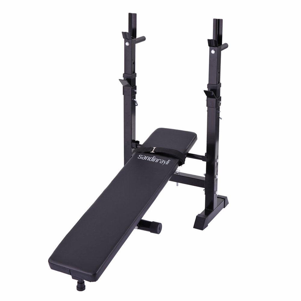 Folding Weight Bench Home Gym Adjustable Strength Training Adjustable Barbell Rack